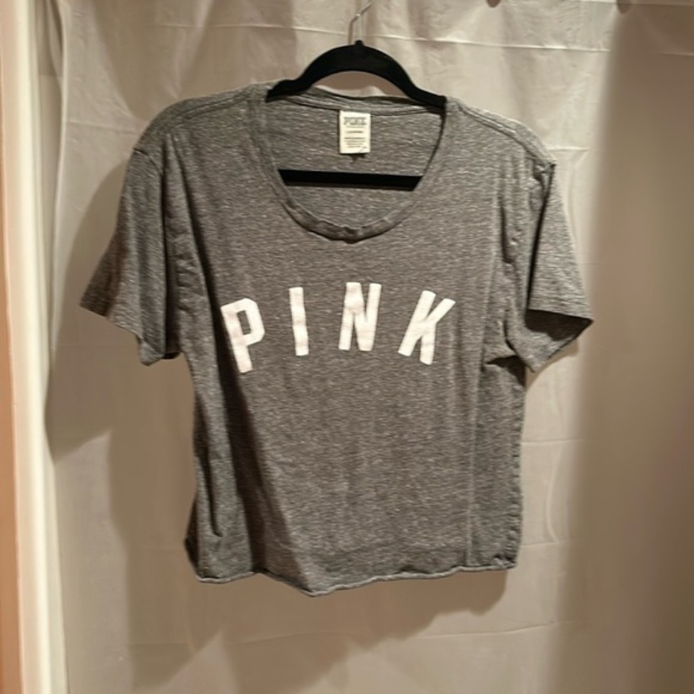 Women’s Grey Short Sleeved T-shirt PINK Victoria’s Secret Size L